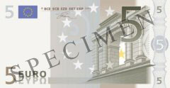 Front of 5 Euro Banknote